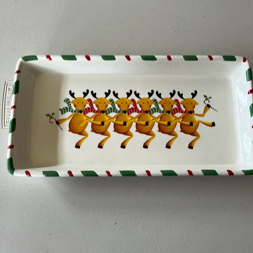 Dancing Reindeer Serving Plate